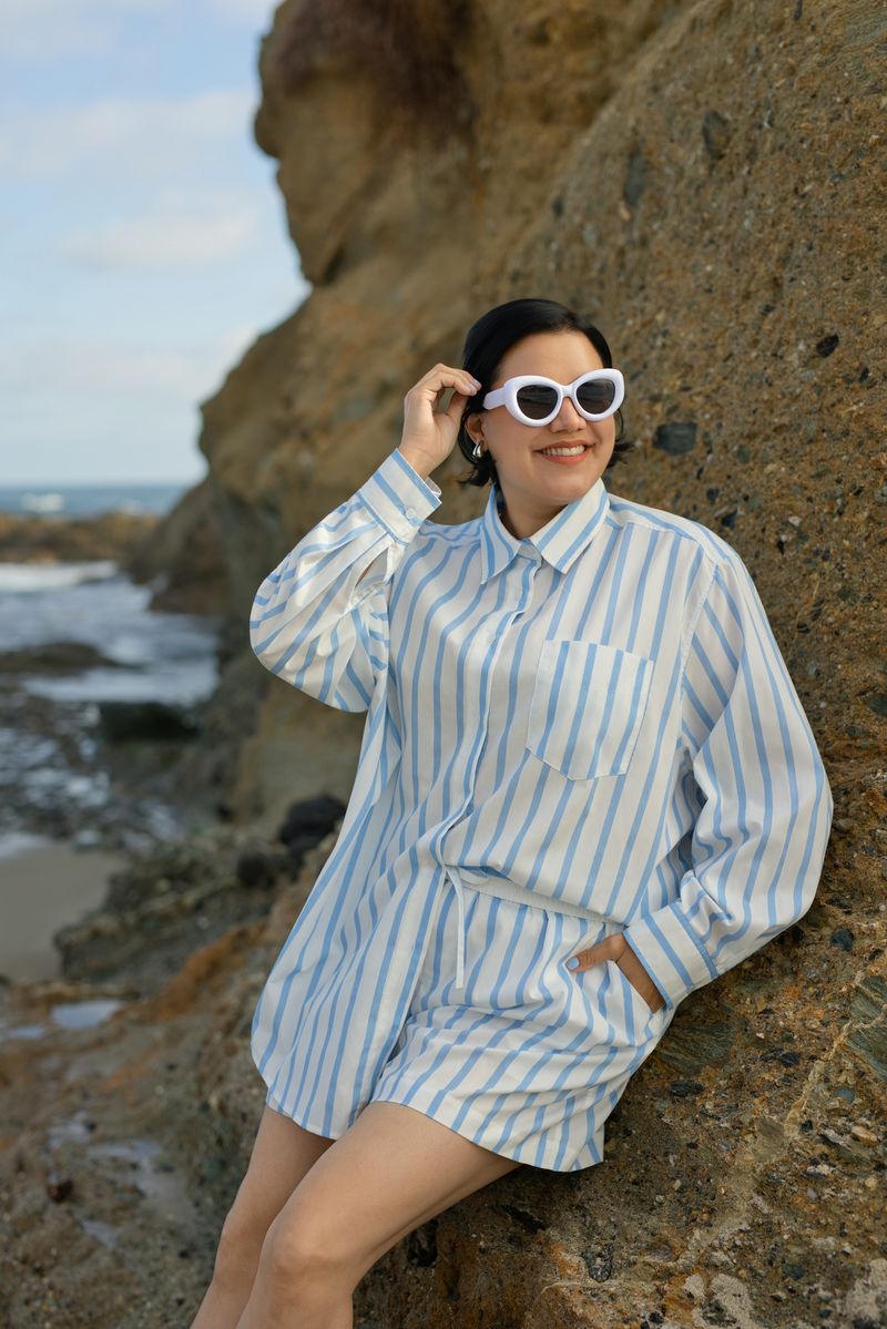 LuLaRoe Polly Set - Sky Cabana Stripe