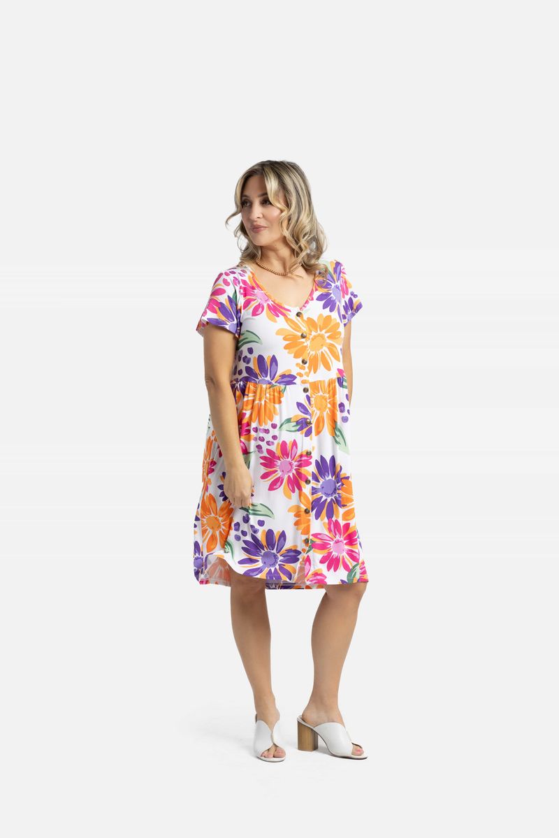 LuLaRoe Heidi Dress Colorful Floral Babydoll Dress with Pockets LuLaRoe Heidi Dress Colorful Floral Babydoll Dress with Pockets