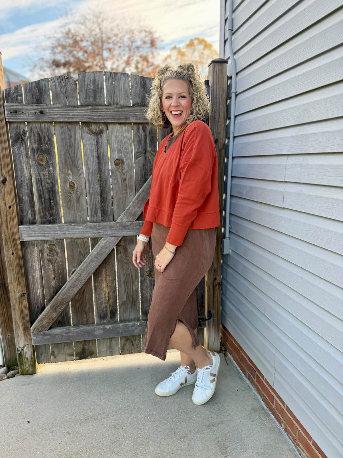 LuLaRoe Leticia Solid Mineral Washed Chocolate Brown 100% cotton mineral washed midi T-shirt dress - product image 4