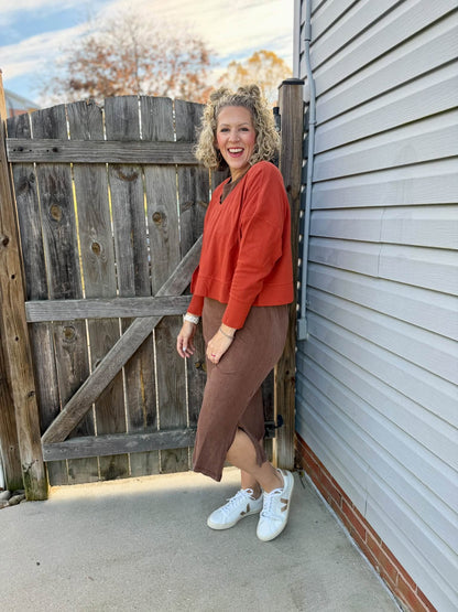 LuLaRoe Leticia Solid Mineral Washed Chocolate Brown 100% cotton mineral washed midi T-shirt dress - product image 4