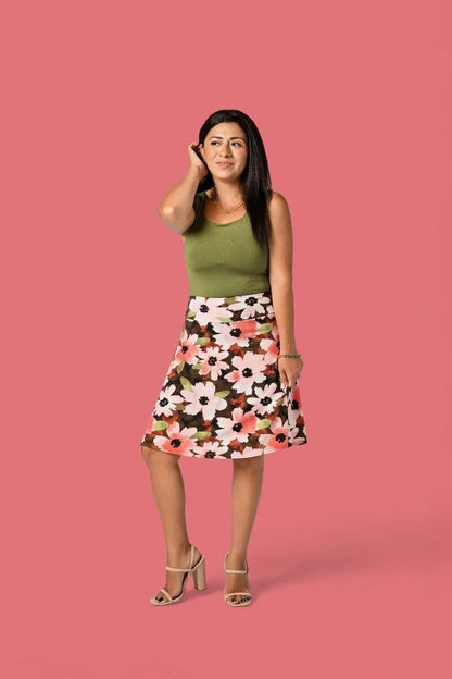 LuLaRoe Eileen Skort - Blush & Olive Watercolor Floral