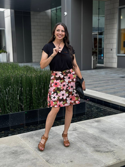 LuLaRoe Eileen Skort - Blush & Olive Watercolor Floral