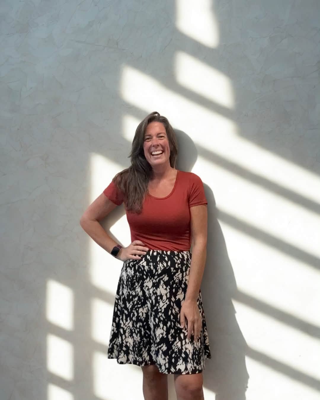 LuLaRoe Eileen Skort - Black & Ivory Abstract Print
