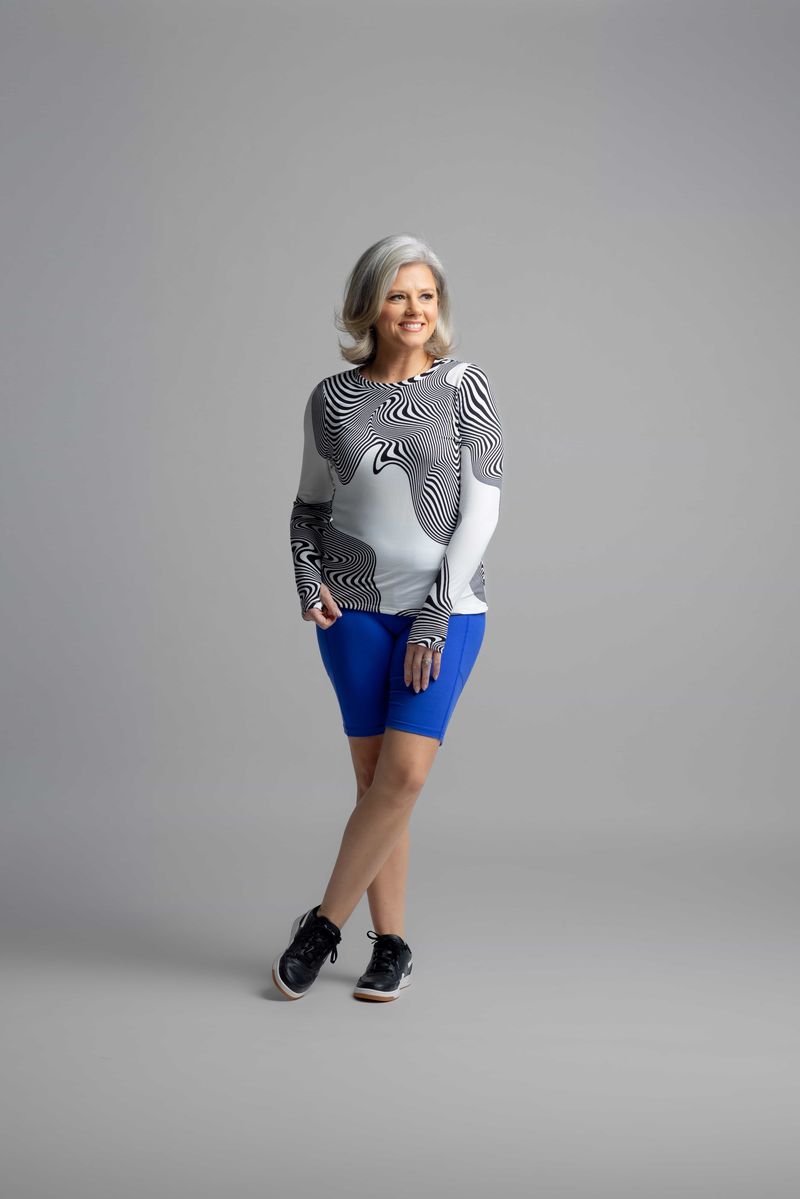 LuLaRoe LuLaRoe Rise Limitless Top - Ivory Current Abstract 