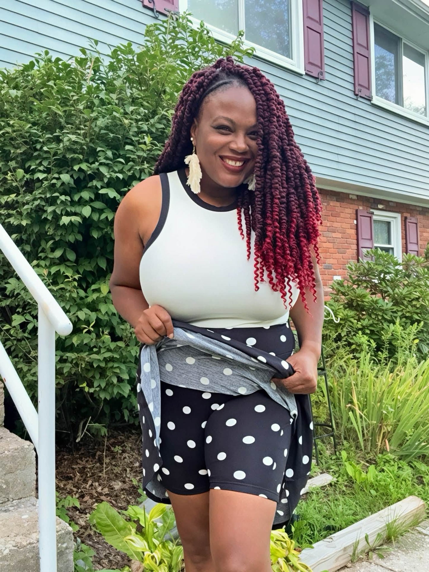 LuLaRoe Eileen Skort - Black & White Polka Dot