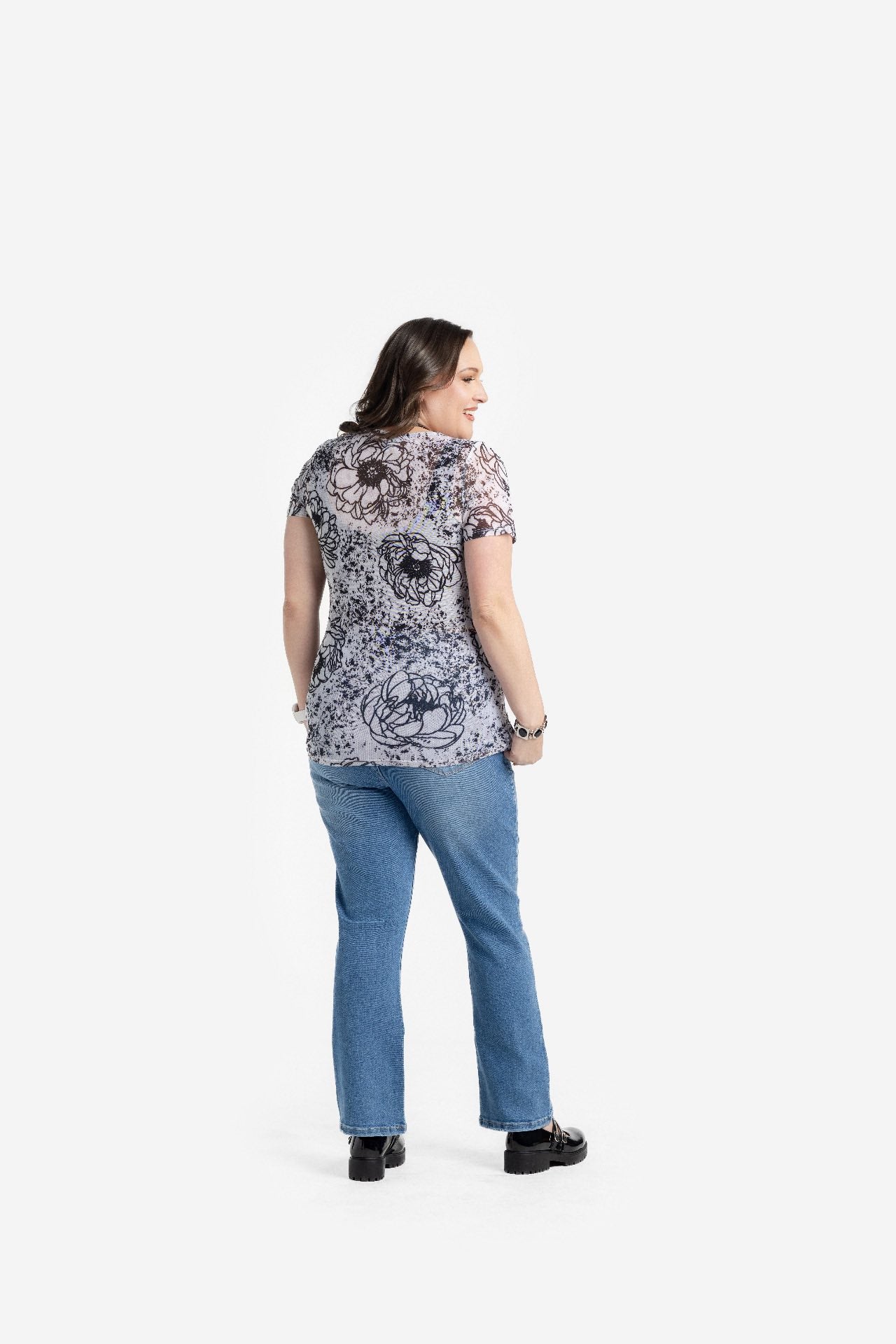 LuLaRoe LuLaRoe Miranda Mesh T - Midnight Sketch Bloom (Copy) 