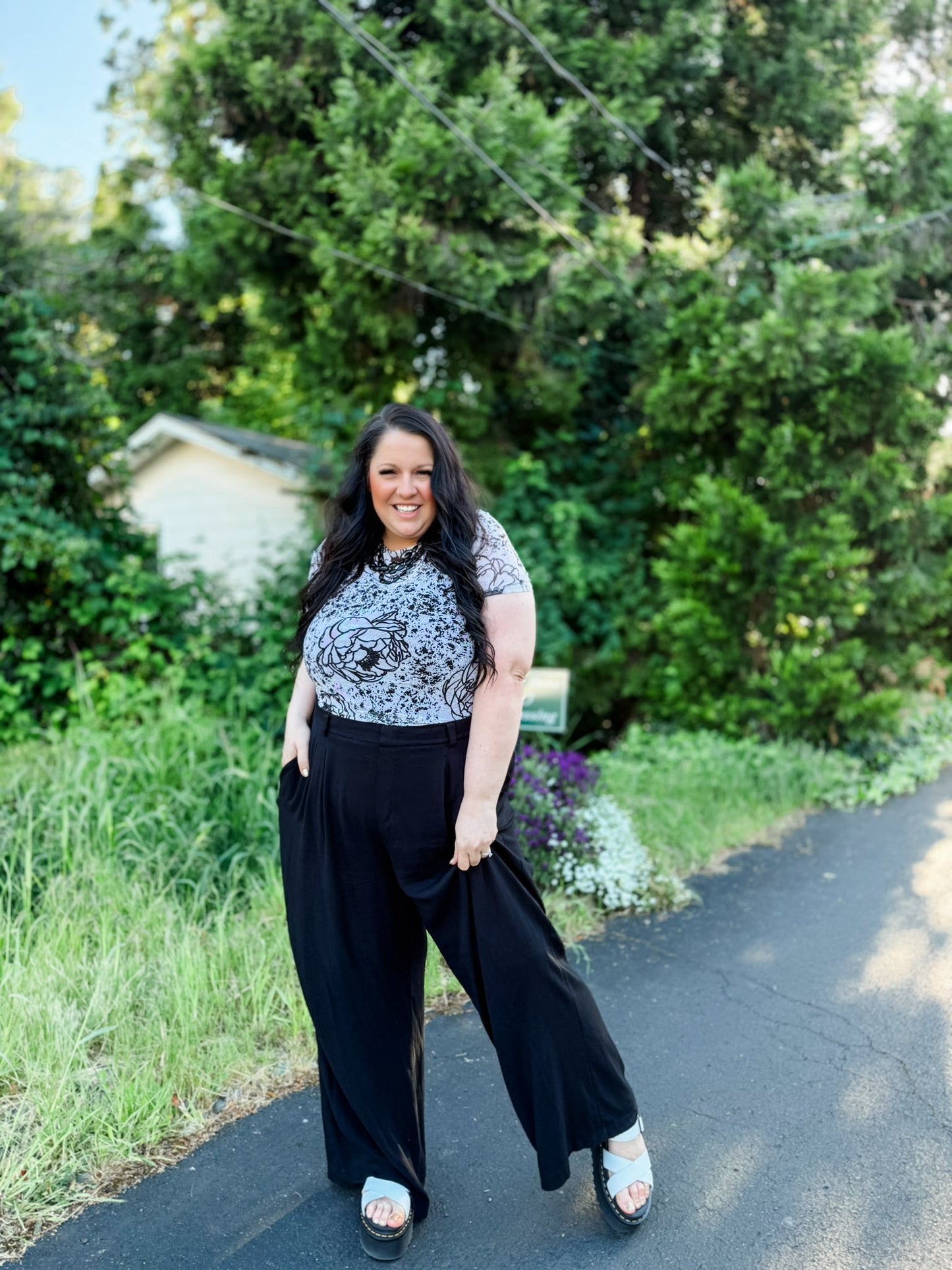 LuLaRoe LuLaRoe Miranda Mesh T - Midnight Sketch Bloom (Copy) 