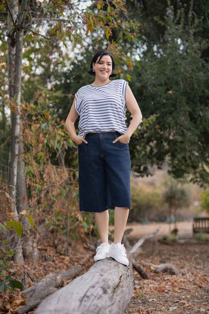 LuLaRoe Suzanne Cap Sleeve Top - Charcoal Stripe
