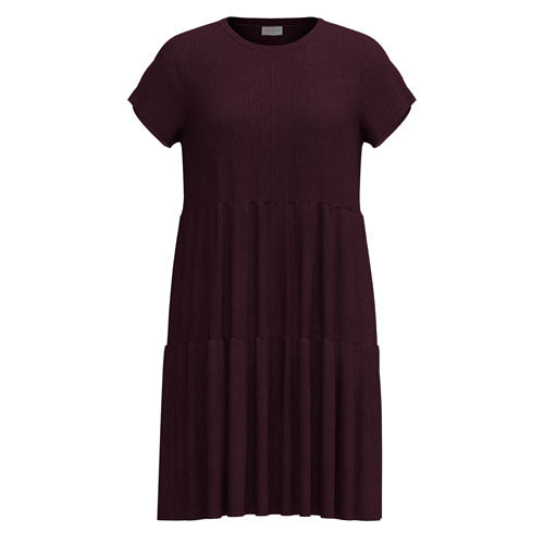 LuLaRoe Ariel Tiered Dress - Solid Raspberry Wine