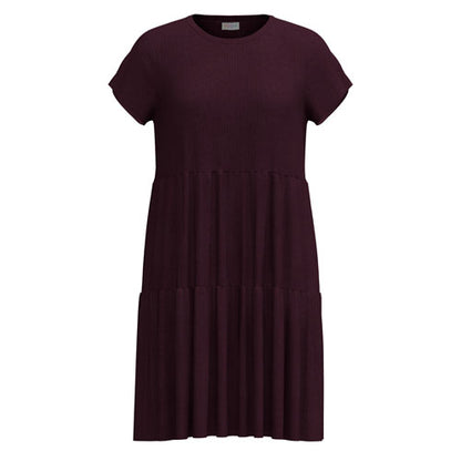 LuLaRoe Ariel Tiered Dress - Solid Raspberry Wine