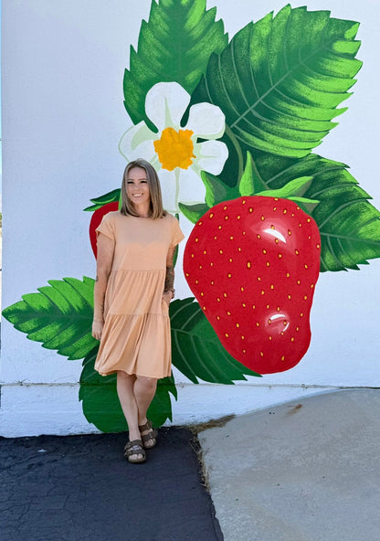 LuLaRoe Ariel Tiered Dress - Solid Warm Apricot