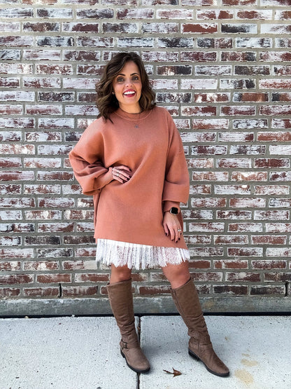 LuLaRoe Cozy Chris Top - Solid Golden Caramel Knit