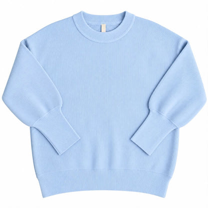 LuLaRoe Cozy Chris Top in Solid Powder Blue - view 2