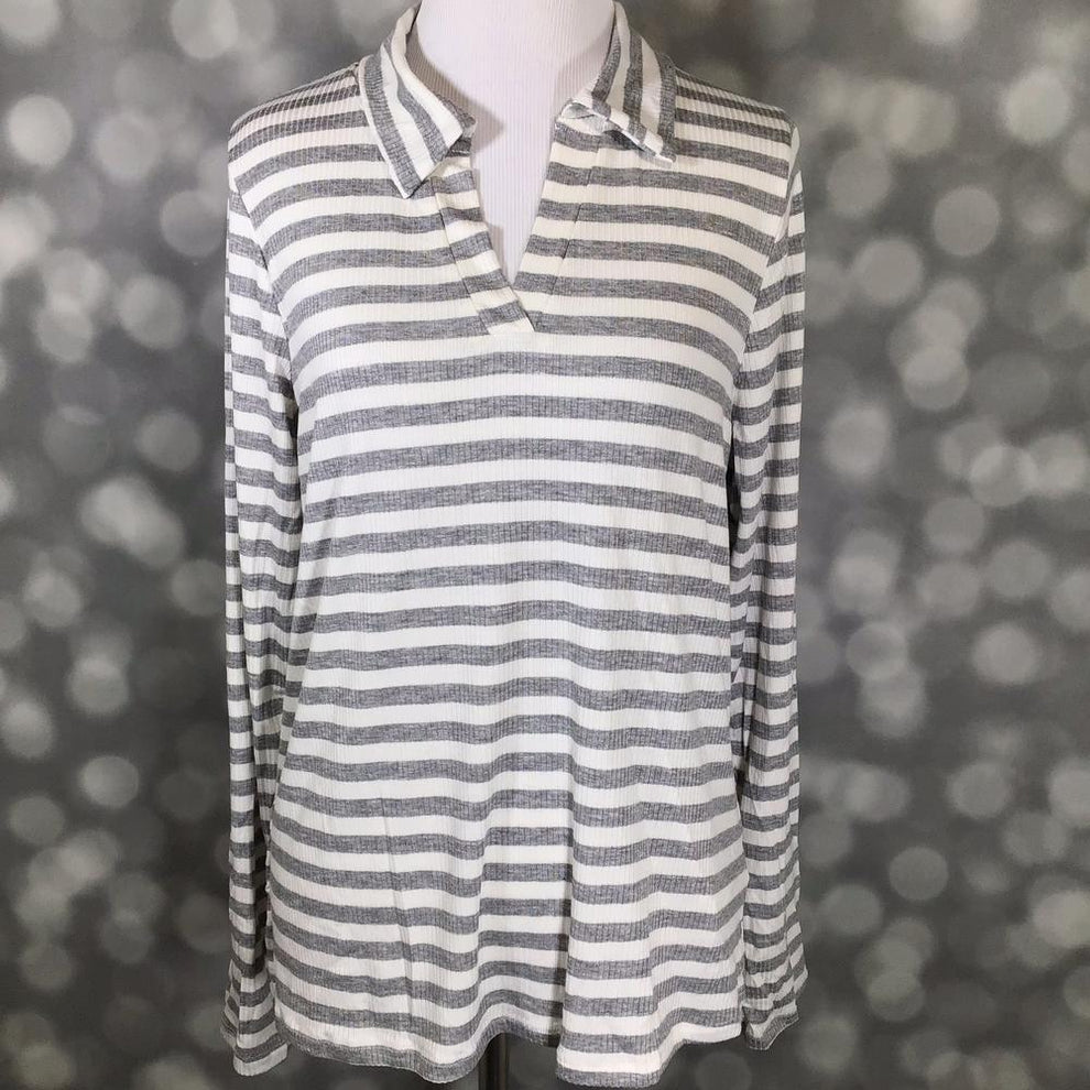 LuLaRoe Courtney - Coastal Grey Stripe