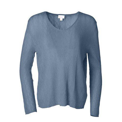 LuLaRoe Maggie Textured Knit Top - Solid Windward Blue
