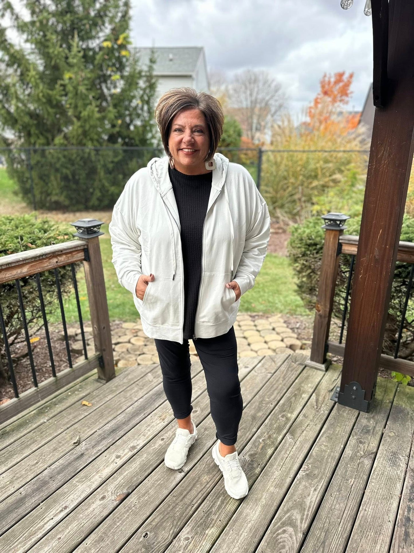 LuLaRoe Essential Zip Hoodie - Solid Dawn Blue Gray