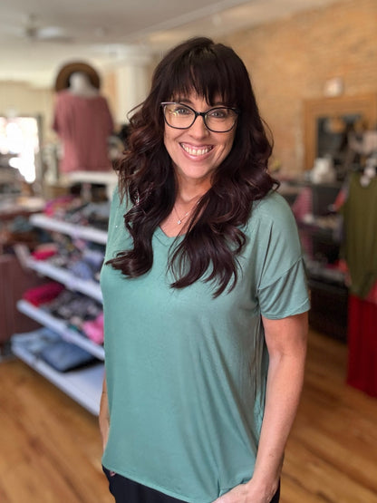 LuLaRoe Lisa - Solid Dusty Green 