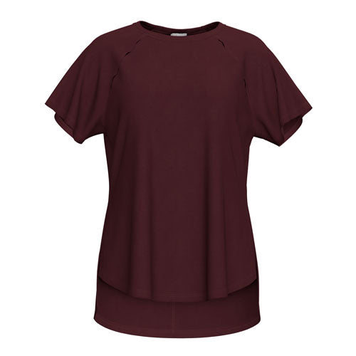 LuLaRoe Melanie Raglan Top - Solid Rich Burgundy
