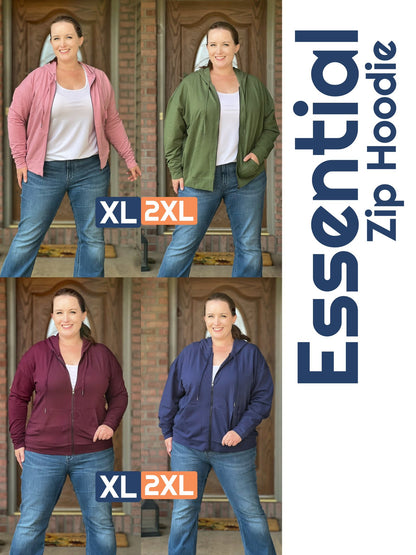 LuLaRoe Essential Zip Hoodie - Solid Lilas Mauve