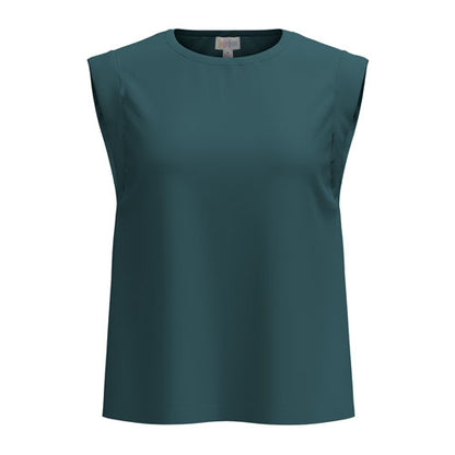 LuLaRoe Suzanne Cap Sleeve Top in Solid Teal featuring a rich blue-green color, relaxed fit, flattering cap sleeves, crew neckline, and curved hem in soft cotton spandex jersey.