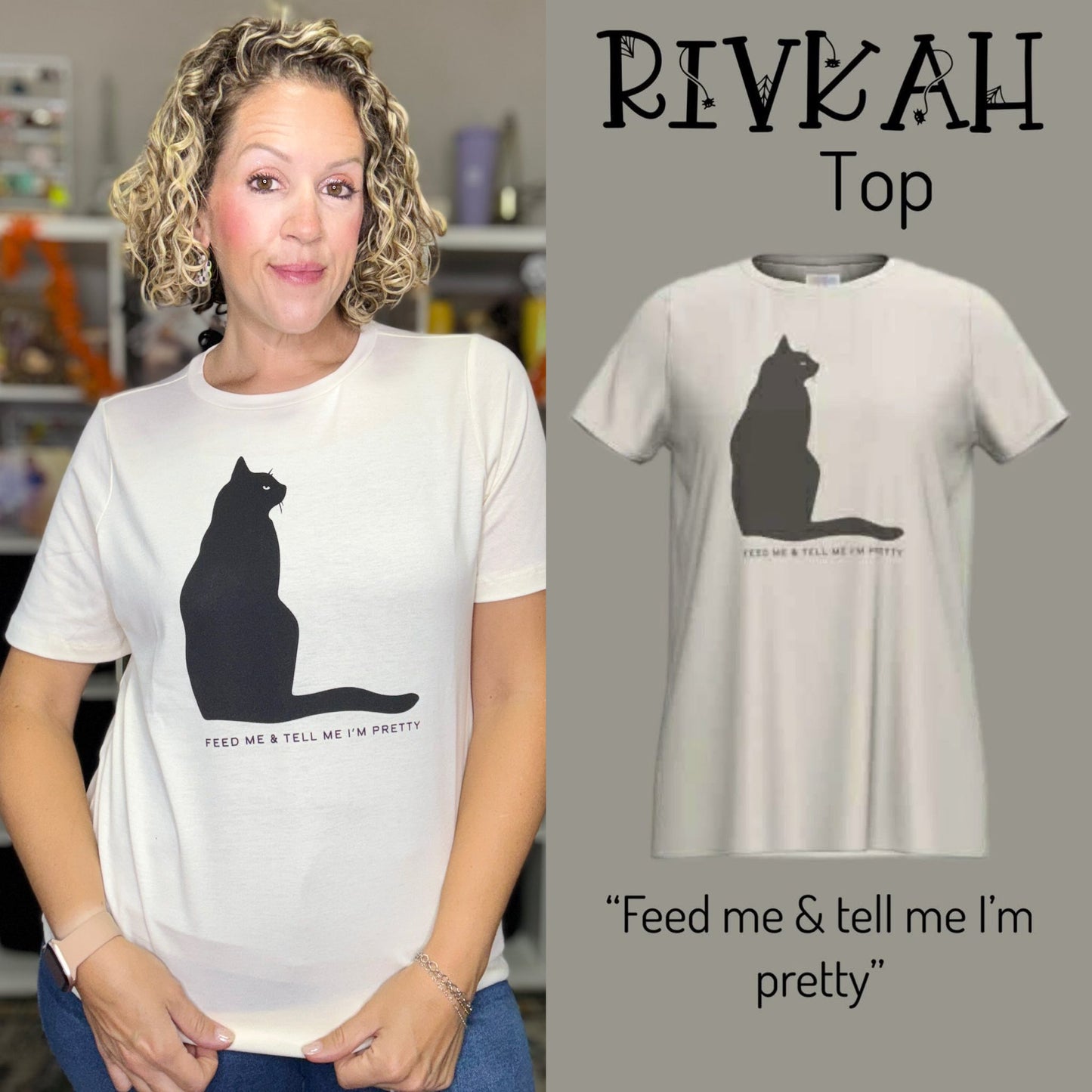 LuLaRoe Halloween 2025 - Rivkah Top - Feed Me And Tell Me I'm Pretty