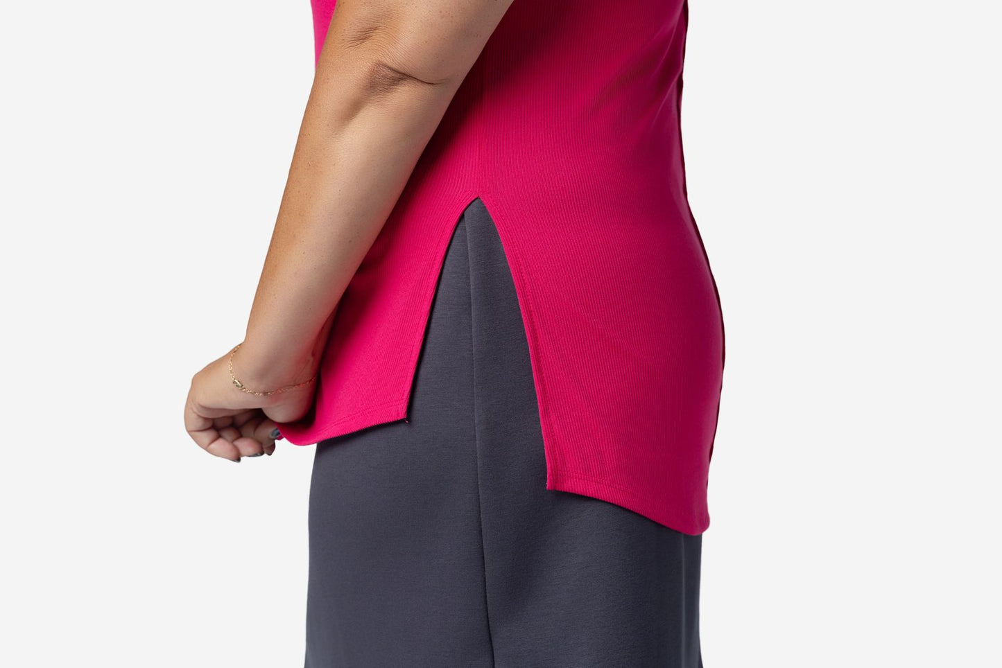 LuLaRoe Melanie Raglan Top in Solid Vibrant Fuchsia product image.
