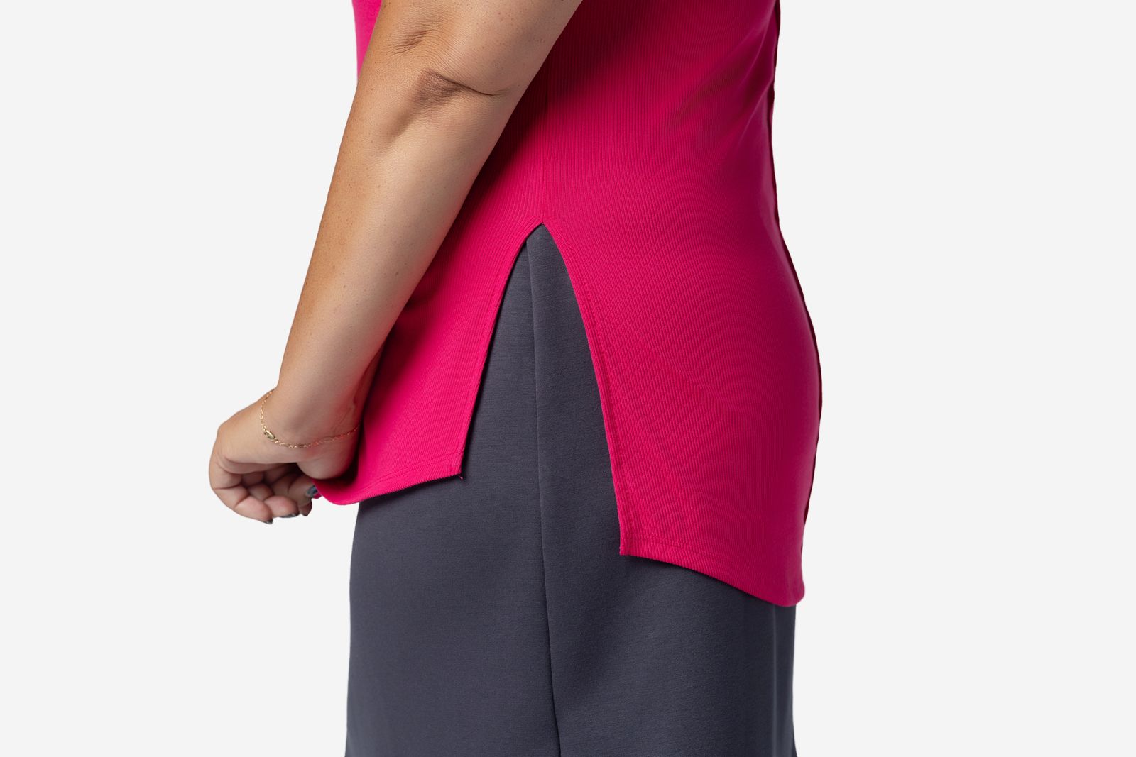 LuLaRoe Melanie Raglan Top in Solid Vibrant Fuchsia product image.