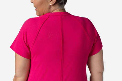 LuLaRoe Melanie Raglan Top - Solid Vibrant Fuchsia