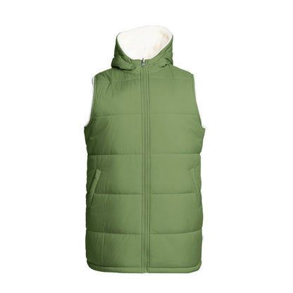 LuLaRoe Alta long hooded reversible vest in Solid Muted Olive Green, additional product view