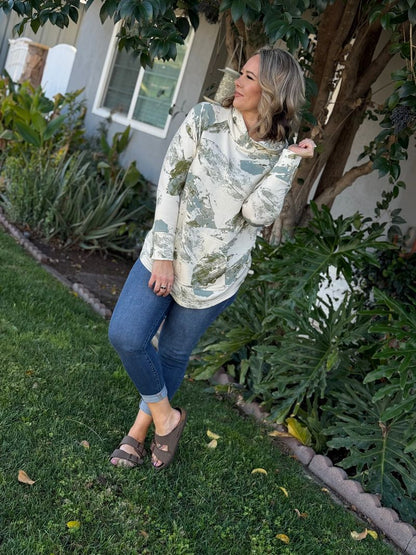 LuLaRoe LuLaRoe Amber Hoodie - Sage Stonewash Abstract 