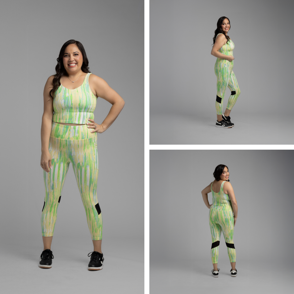 LuLaRoe LuLaRoe RISE Fearless Crop Legging - Citrus Watercolor Drift 