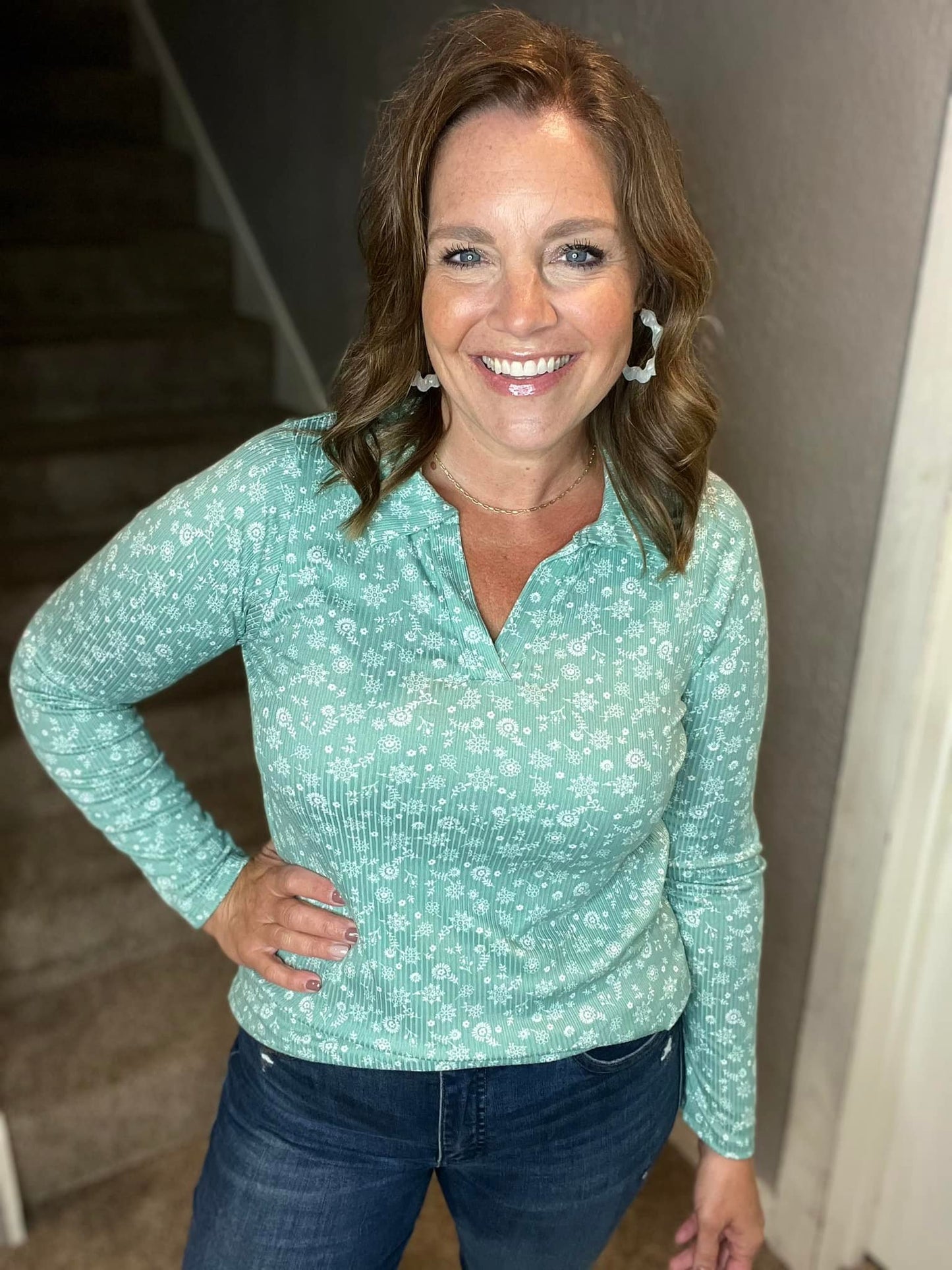 Courtney - Mint Floral Sketch