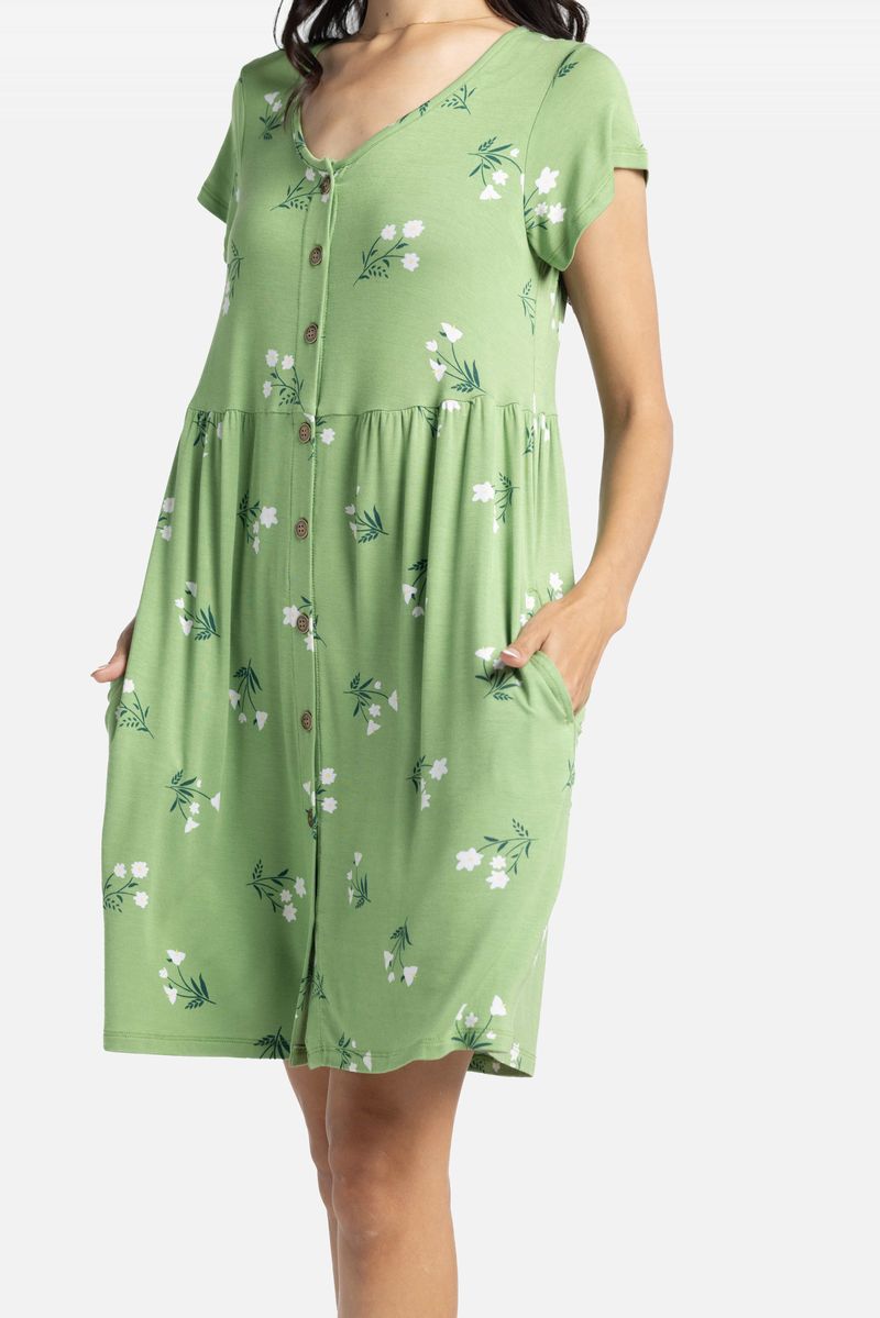 LuLaRoe Heidi Dress Green Floral Babydoll Dress with Pockets LuLaRoe Heidi Dress Green Floral Babydoll Dress with Pockets