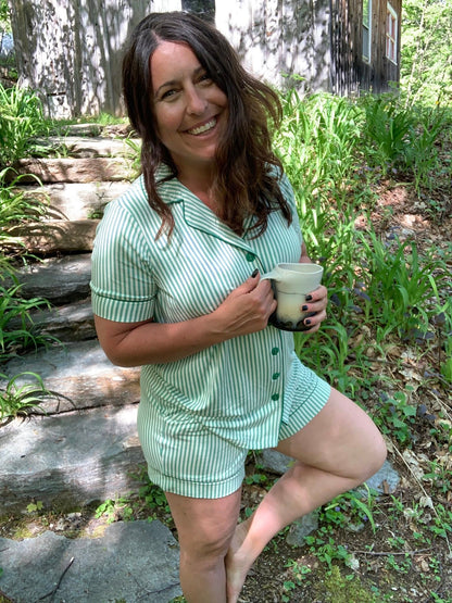LuLaRoe Candy PJ Set - Mint Cabana Stripe