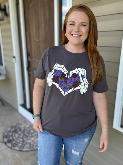 LuLaRoe Halloween 2025 - Rivkah Top - Skeletal Heart