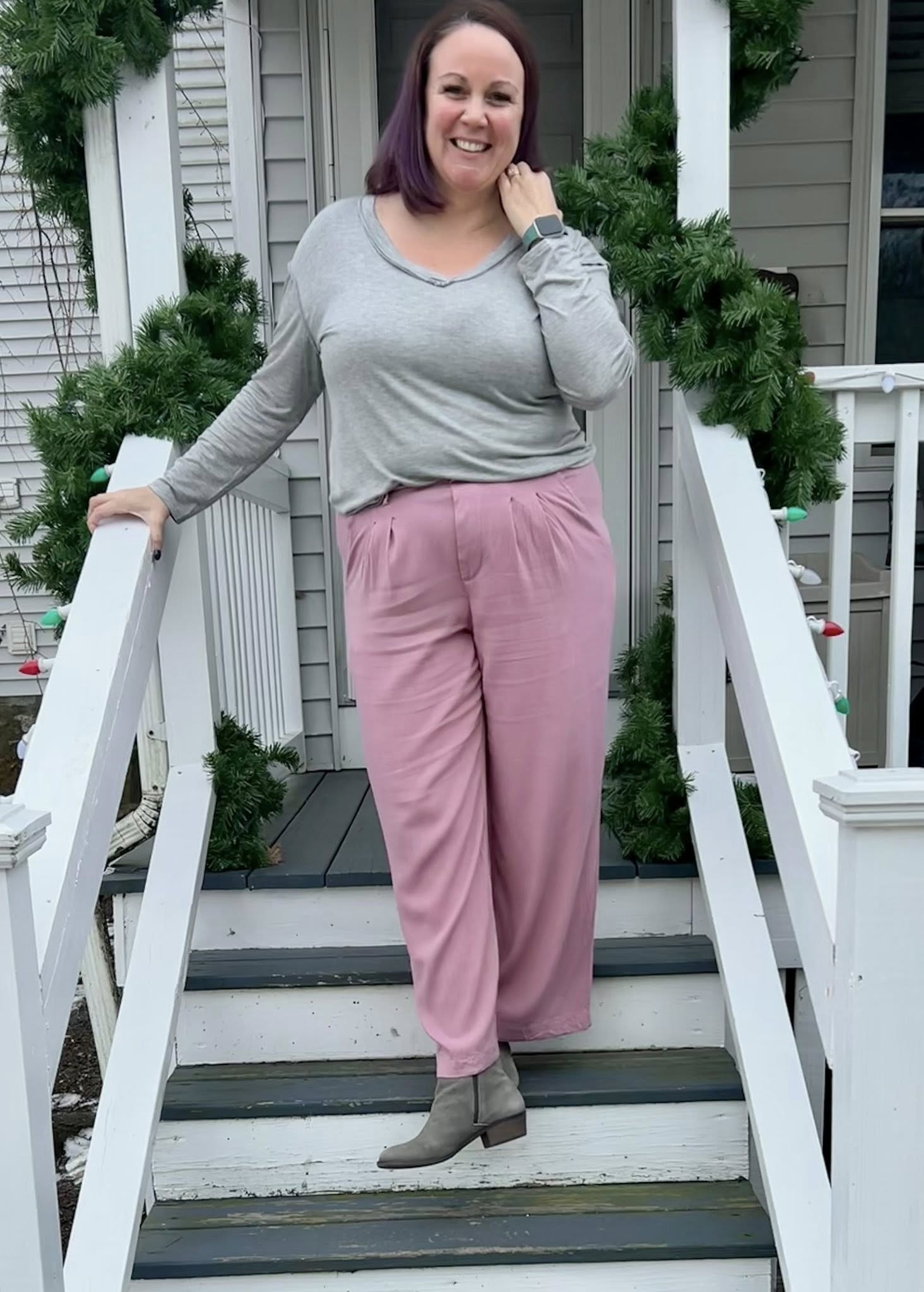 LuLaRoe Vicki Top – Heathered Light Gray | Women's Long Sleeve Top