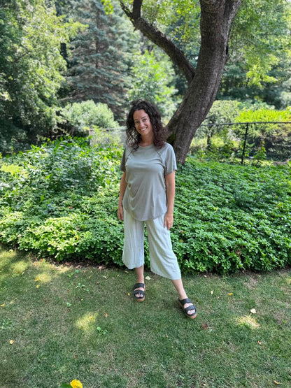 LuLaRoe Melanie Raglan Top - Solid Heather Gray