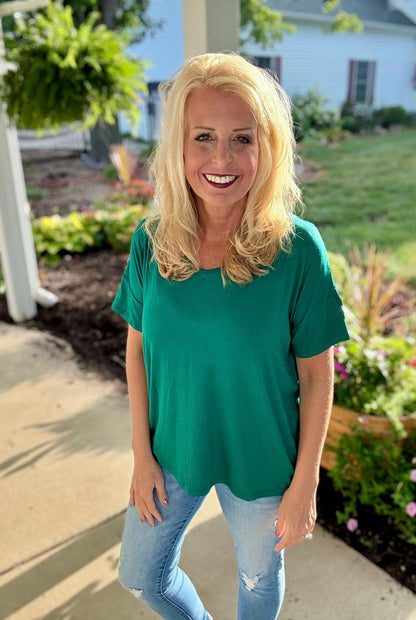 Lisa - Solid Hunter Green-A