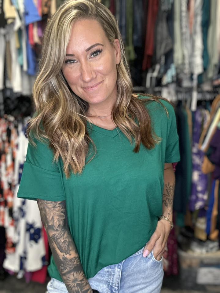 Lisa - Solid Hunter Green-A