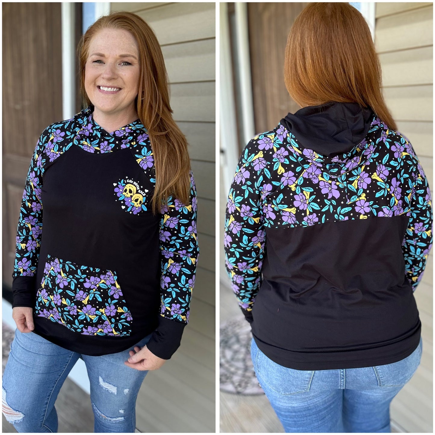 LuLaRoe Halloween 2025 - Amber Hoodie - I Got Your Back Floral