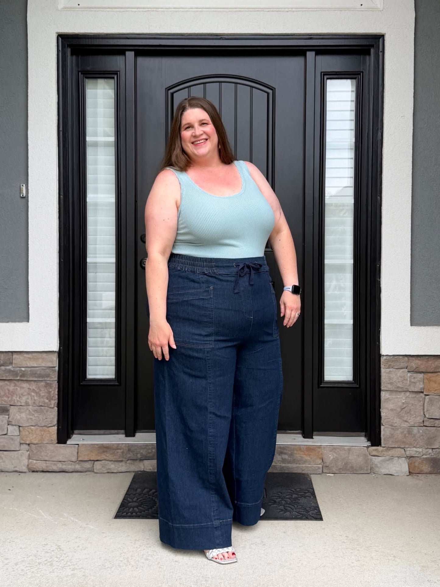 LuLaRoe Pull-On Patch Pocket Pant - Indigo Wash
