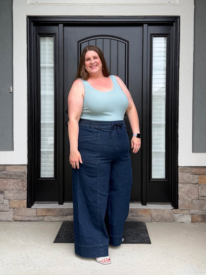 LuLaRoe Pull-On Patch Pocket Pant - Indigo Wash