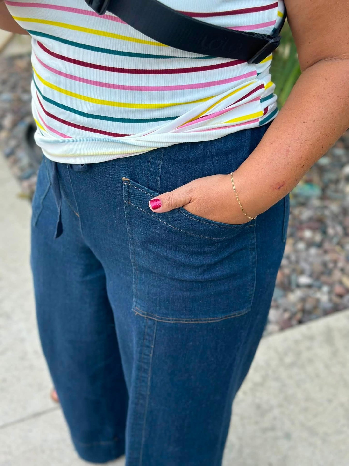 LuLaRoe Pull-On Patch Pocket Pant - Indigo Wash