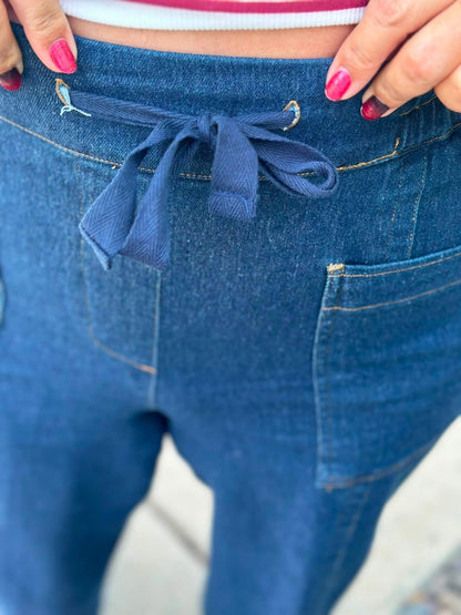 LuLaRoe Pull-On Patch Pocket Pant - Indigo Wash
