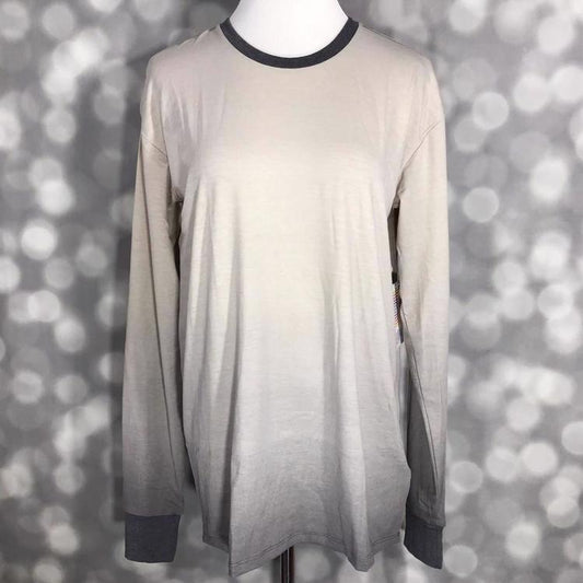 LuLaRoe Hudson Long Sleeve Tee in ombre gray neutral fade – unisex crew neck top