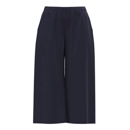 LuLaRoe Justine wide-leg pants in solid black with elastic waistband and cropped relaxed fit, versatile everyday black pants for casual or dressy styling with a white background