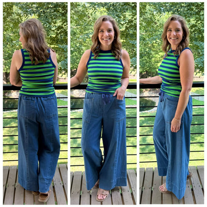 LuLaRoe Pull-On Patch Pocket Pant - Medium Wash
