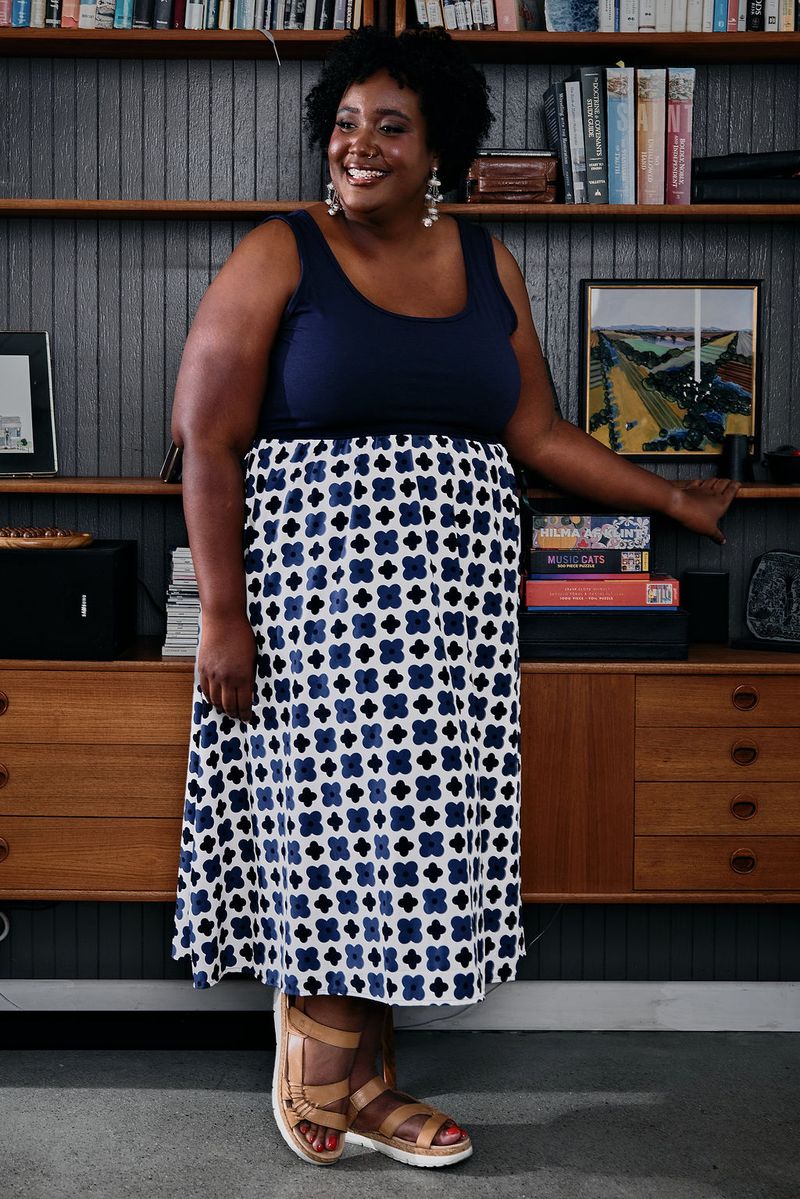 LuLaRoe Madeline Midi Tank Dress - Navy Retro Floral