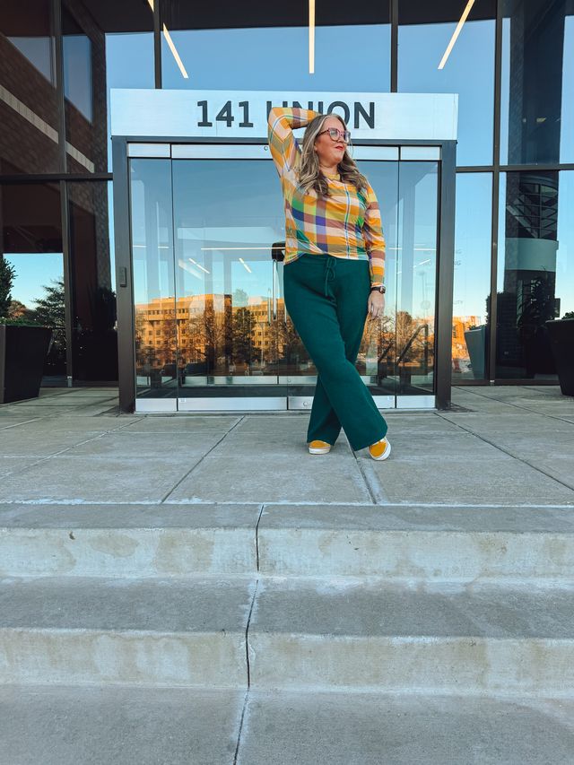 LuLaRoe LuLaRoe May Mesh Top - Harvest Grove Plaid 