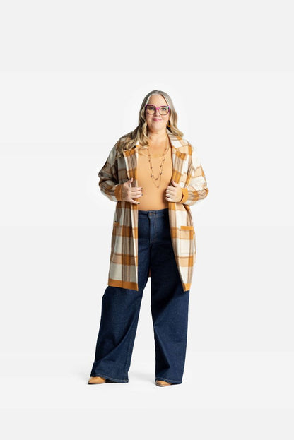 LuLaRoe Laura Cardigan - Honeyed Windowpane